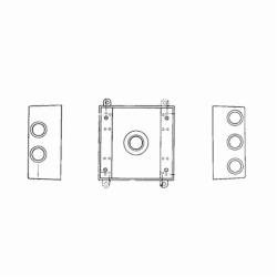 ABB 2IH3-2 Red Dot 2-Gang Weatherproof Metallic Device Box (3) 3/4 Hubs