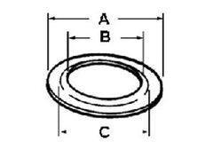 Bridgeport 1062 Washer, Reducing, Galvanized Steel, Size 1 Inch - 1/2 Inch