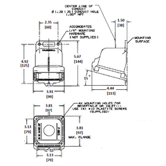 Hubbell BB2030N Non-Metallic Back Box 20/30A 1 Hub 15deg Angled