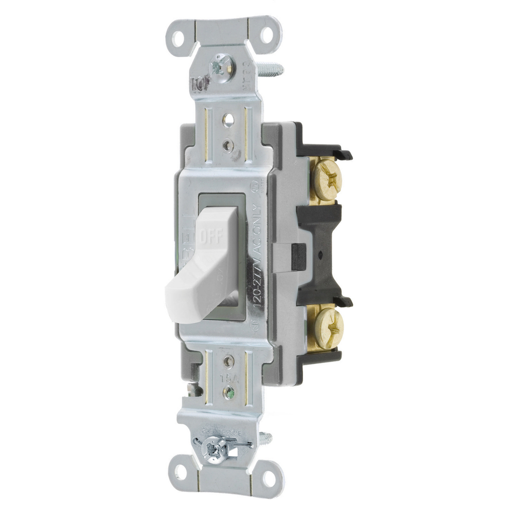 Hubbell CSB115W 15 Amp 120/277 VAC 1-Pole White Toggle Switch