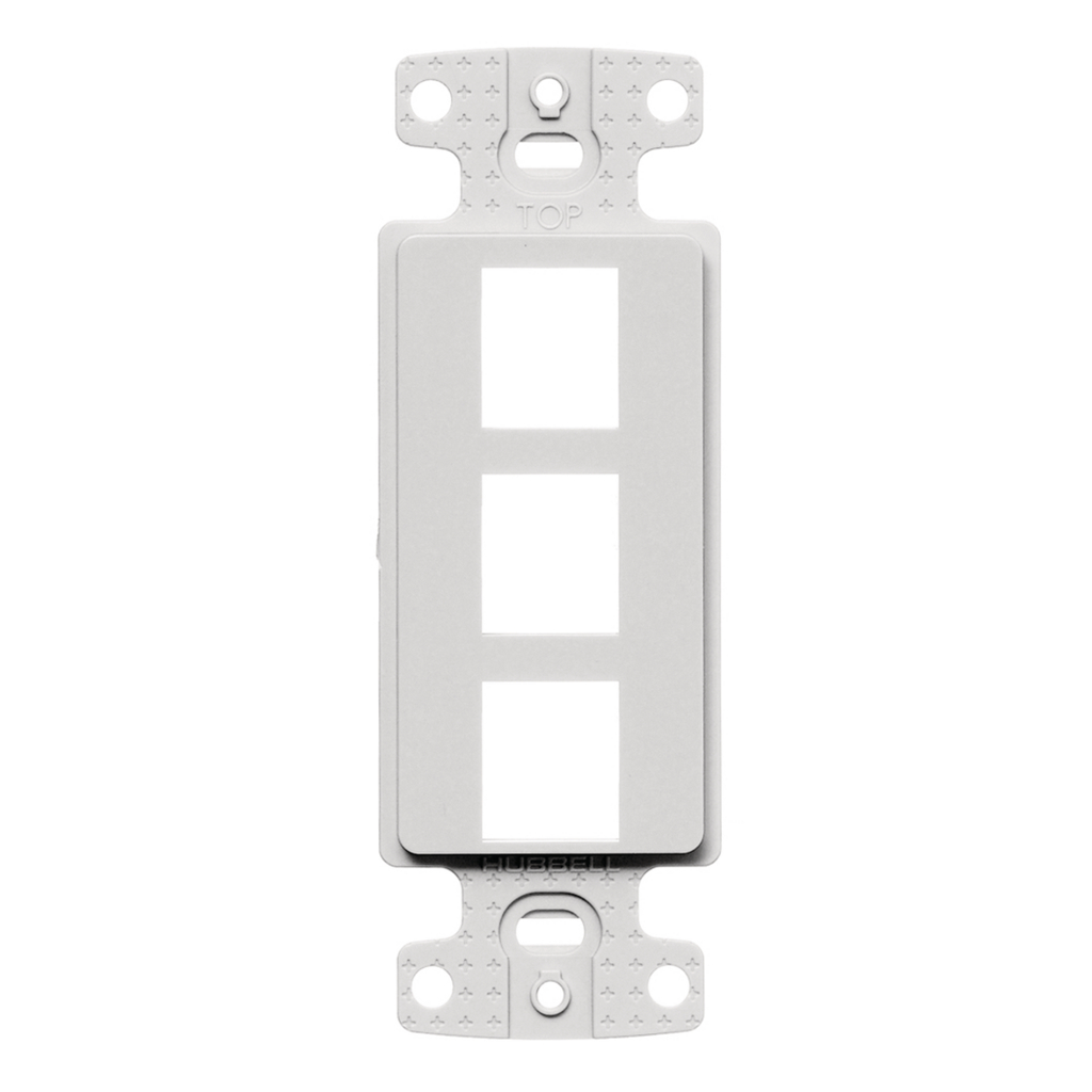 Hubbell Wiring Device-Kellems NS613W 1-Gang White Thermoplastic 3-Port Box Mount Data Communication Face Plate