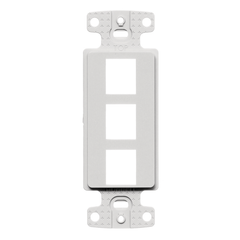 Hubbell Wiring Device-Kellems NS613W 1-Gang White Thermoplastic 3-Port Box Mount Data Communication Face Plate