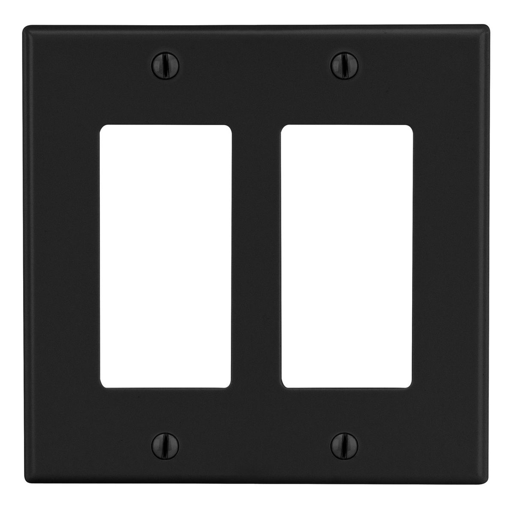 Hubbell Wiring Device-Kellems P262BK Wallplate, 2-Gang, Standard Decorator Replacement MPN