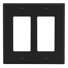 Hubbell Wiring Device-Kellems P262BK Wallplate, 2-Gang, Standard Decorator Replacement MPN