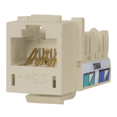 Hubbell HXJ5EOW 8-Position Office White T568A/T568B Category 5E Modular Keystone Jack