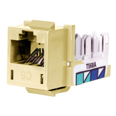 Hubbell Premise Wiring HXJ6EI 8-Position Ivory T568A/T568B Category 6 Modular Keystone Jack