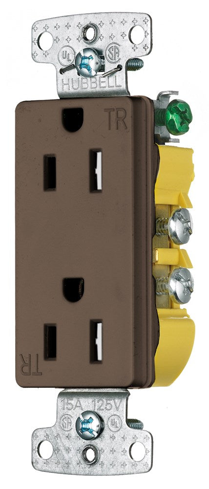 Hubbell RRD15STR Decorator Duplex Receptacle 15 Amp 125 Volt NEMA 5-15R