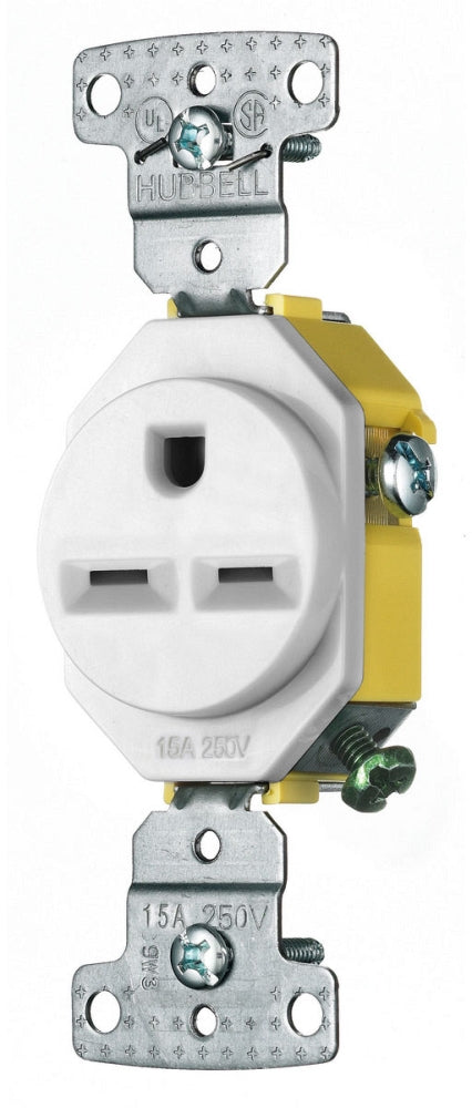 Hubbell Wiring Device-Kellems RR155W Single Receptacle 15A 250V