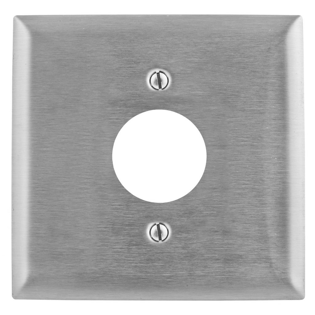 Hubbell SS749 1Gang Wall Plate, Single Receptacle, Standard - 302/304 Stainless Steel