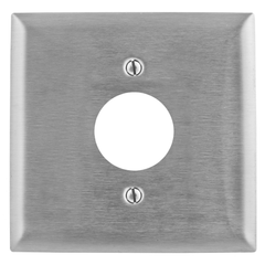 Hubbell SS749 1Gang Wall Plate, Single Receptacle, Standard - 302/304 Stainless Steel