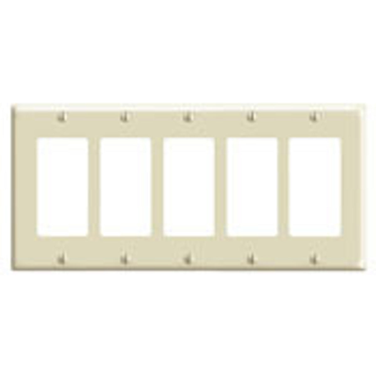 Leviton 80423-I 5-Gang Decora/GFCI Device Decora Wallplate Standard Size