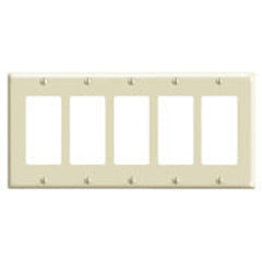 Leviton 80423-I 5-Gang Decora/GFCI Device Decora Wallplate Standard Size