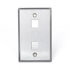 Leviton 43080-1S2 QuickPort Wall Plate, Standard Size, 2-Port