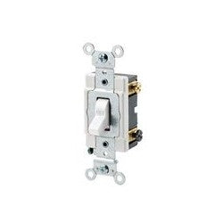 Leviton 1222-SW 20 Amp, 120/277 Volt, Toggle Double-Pole AC Quiet Switch, Heavy Duty Grade, Grounding