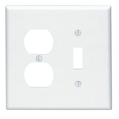 Leviton 80505-W 2-Gang 1-Toggle 1-Duplex Device Mount Midway Size Thermoset White