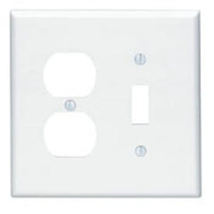 Leviton 80505-W 2-Gang 1-Toggle 1-Duplex Device Mount Midway Size Thermoset White