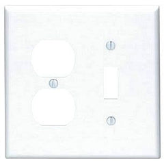 Leviton 80505-W 2-Gang 1-Toggle 1-Duplex Device Mount Midway Size Thermoset White