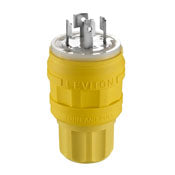 Leviton 26W09 20 Amp 120/208 Volt 3 Phase Y Locking Plug Industrial Grade Non-Grounding Wetguard