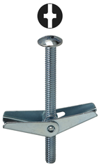 L.H. Dottie TBC43 1/4 x 3 Inch Zinc Plated Steel Phillips/Slotted Mushroom Head Toggle Bolt