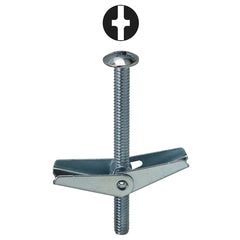 L.H. Dottie TBC43 1/4 x 3 Inch Zinc Plated Steel Phillips/Slotted Mushroom Head Toggle Bolt