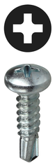 L.H. Dottie TEKPH1012 #10 x 1/2 Inch Zinc Plated Steel Self Drilling Phillips Pan Head Screw