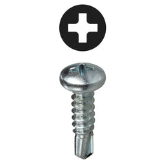 L.H. Dottie TEKPH1012 #10 x 1/2 Inch Zinc Plated Steel Self Drilling Phillips Pan Head Screw