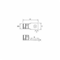 ABB 54112 Thomas & Betts 54112 Copper 1-Hole Lug Standard Barrel Purple 4/0AWG 3/8bolt