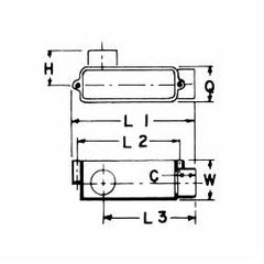 ABB E984F-CAR Type LL PVC Body 1 in Hub 12 cu-in Capacity