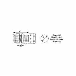 ABB LH50G CAR 1/2IN STRAIGHT CORD GRIP 14