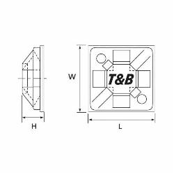 ABB TC5344A Thomas & Betts TC5344A 4-Way Cable Tie Mini Mounting Base