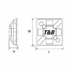 ABB TC5344A Thomas & Betts TC5344A 4-Way Cable Tie Mini Mounting Base