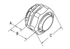 Bridgeport 431-SLTIUS Connector Liquid Tight Straight US Steel Size 3/4 Inch Insulated Throat