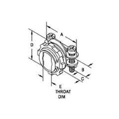 Bridgeport 565-DC2 Connector, Strap, Two Screw, Zinc Die Cast, Size K.O. 1/2 Inch