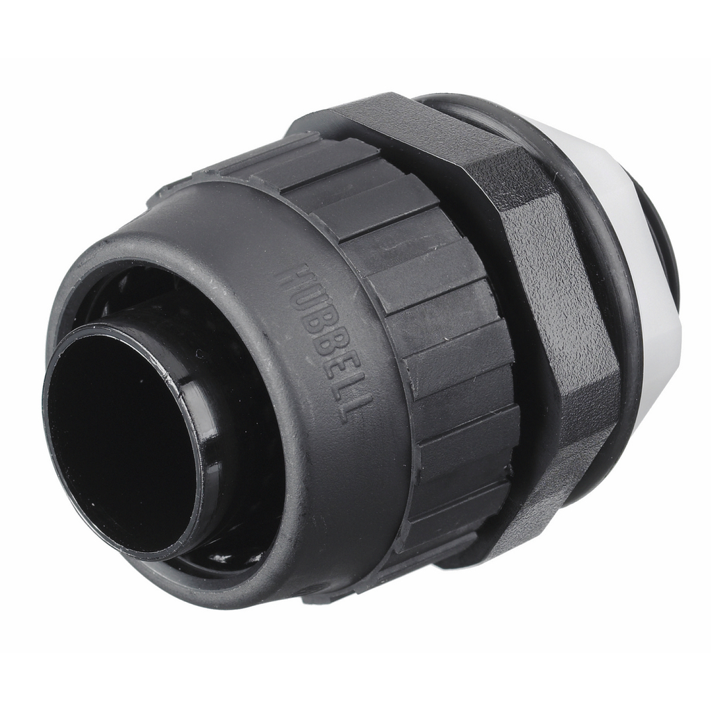 Hubbell P075NBKA 3/4 Inch Black Straight Male Non-Metallic Liquidtight Connector