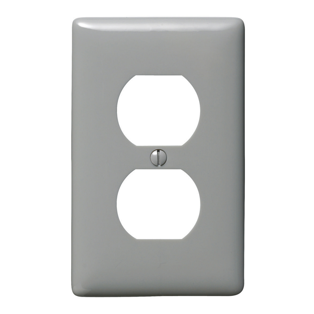 Hubbell NP8GY 1-Gang Gray Nylon Standard 1-Duplex Receptacle Wallplate