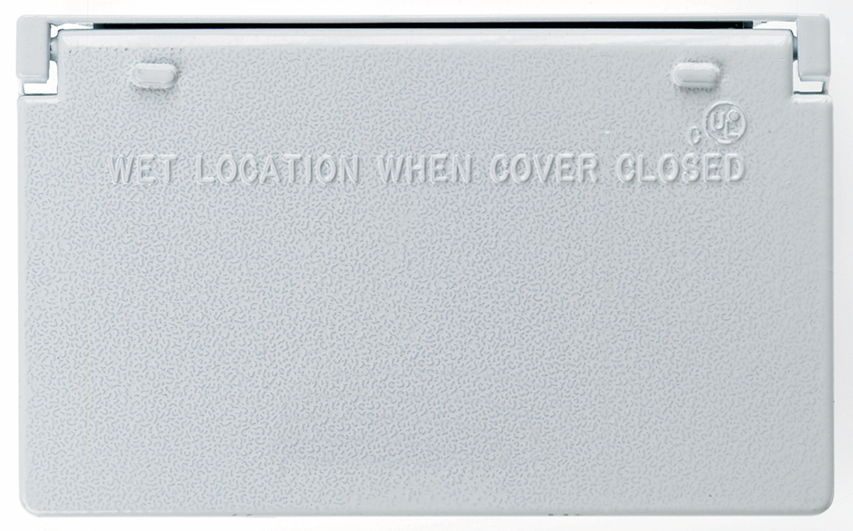 Legrand CA26WH Pass & Seymour CA26-WH Cast Weatherproof Cover Decorator or Ground Fault Circuit Interruptor Horizontal, 1 Self Closing Lid - White