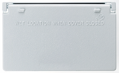 Legrand CA26WH Pass & Seymour CA26-WH Cast Weatherproof Cover Decorator or Ground Fault Circuit Interruptor Horizontal, 1 Self Closing Lid - White