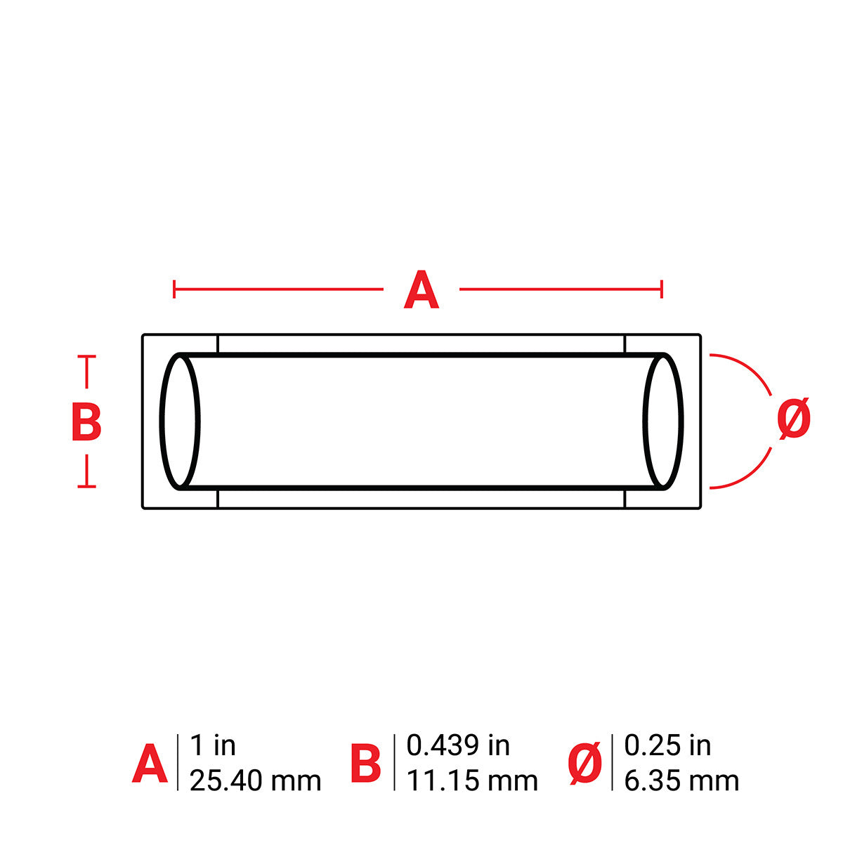 Brady M-250-1-342 Sleeve, 0.25 In Dia X 1 In W