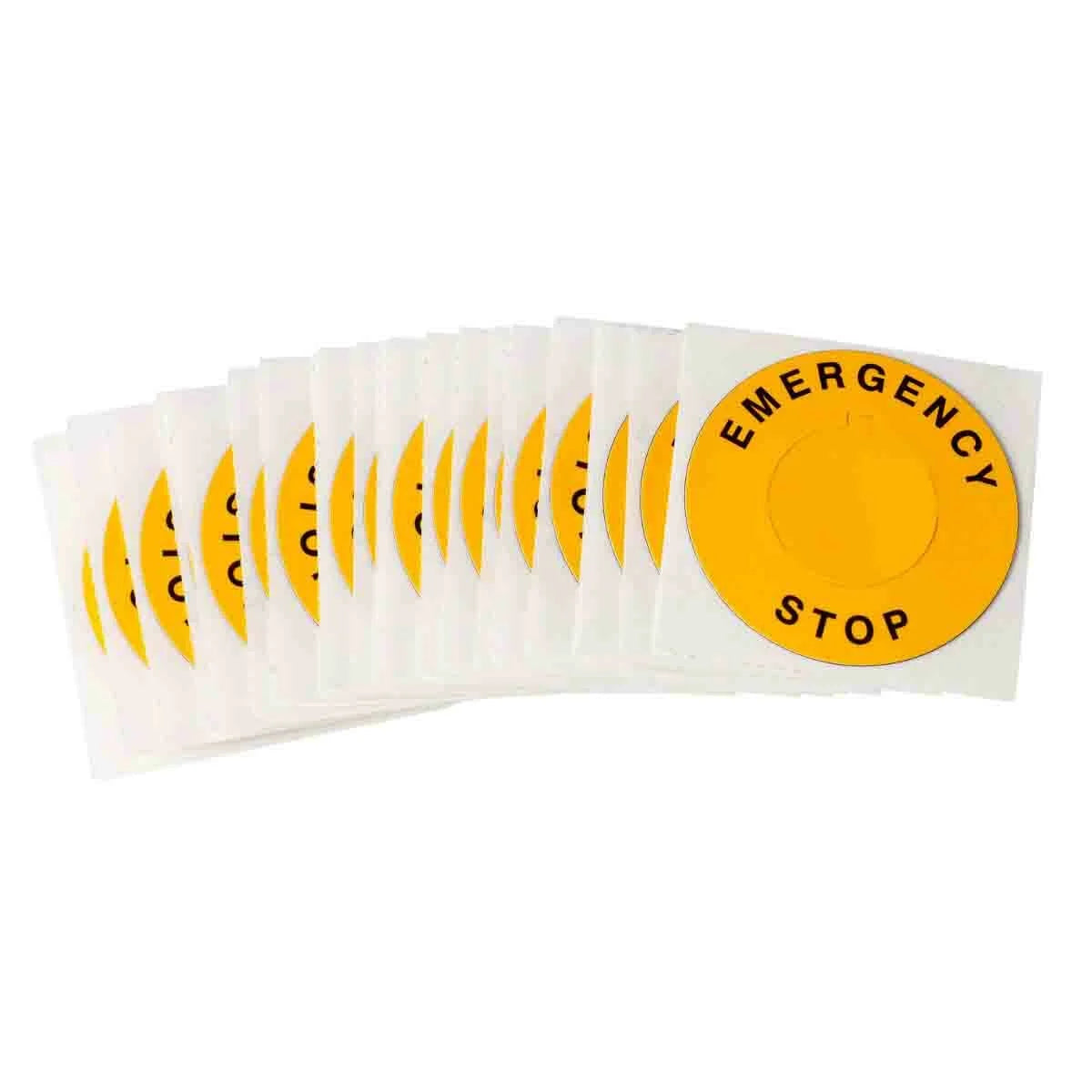 Brady THTEP-196-593YL Emergency Stop Label 2.36 in Diameter Black on Yellow