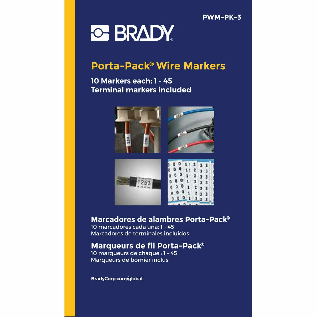 Brady PWM-PK-3 Porta PK WM Refill Legend 1 to 45