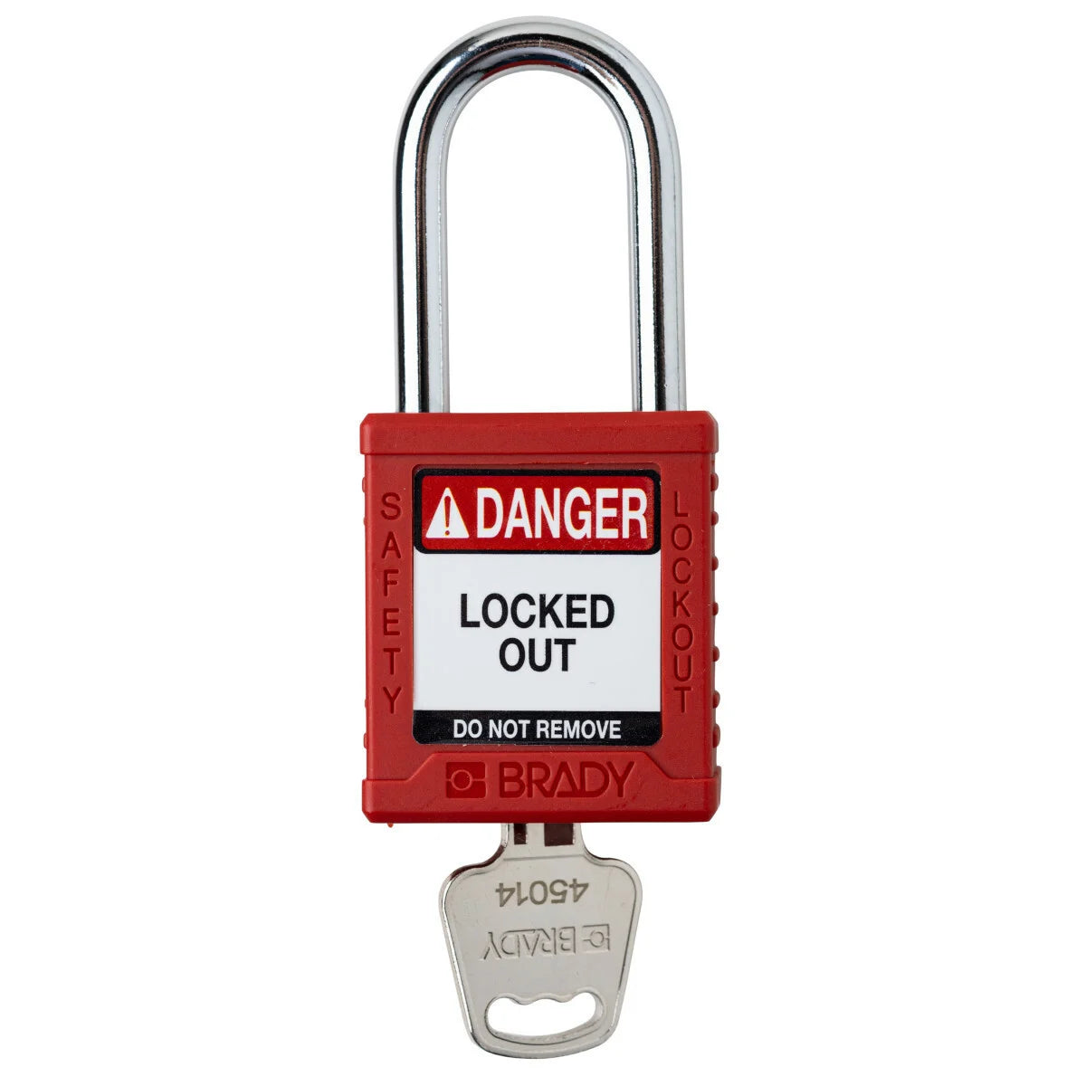 Brady SDPL-RED-38ST-KD Plastic Padlock 1.5 in Steel Shackle KD Red 1PK