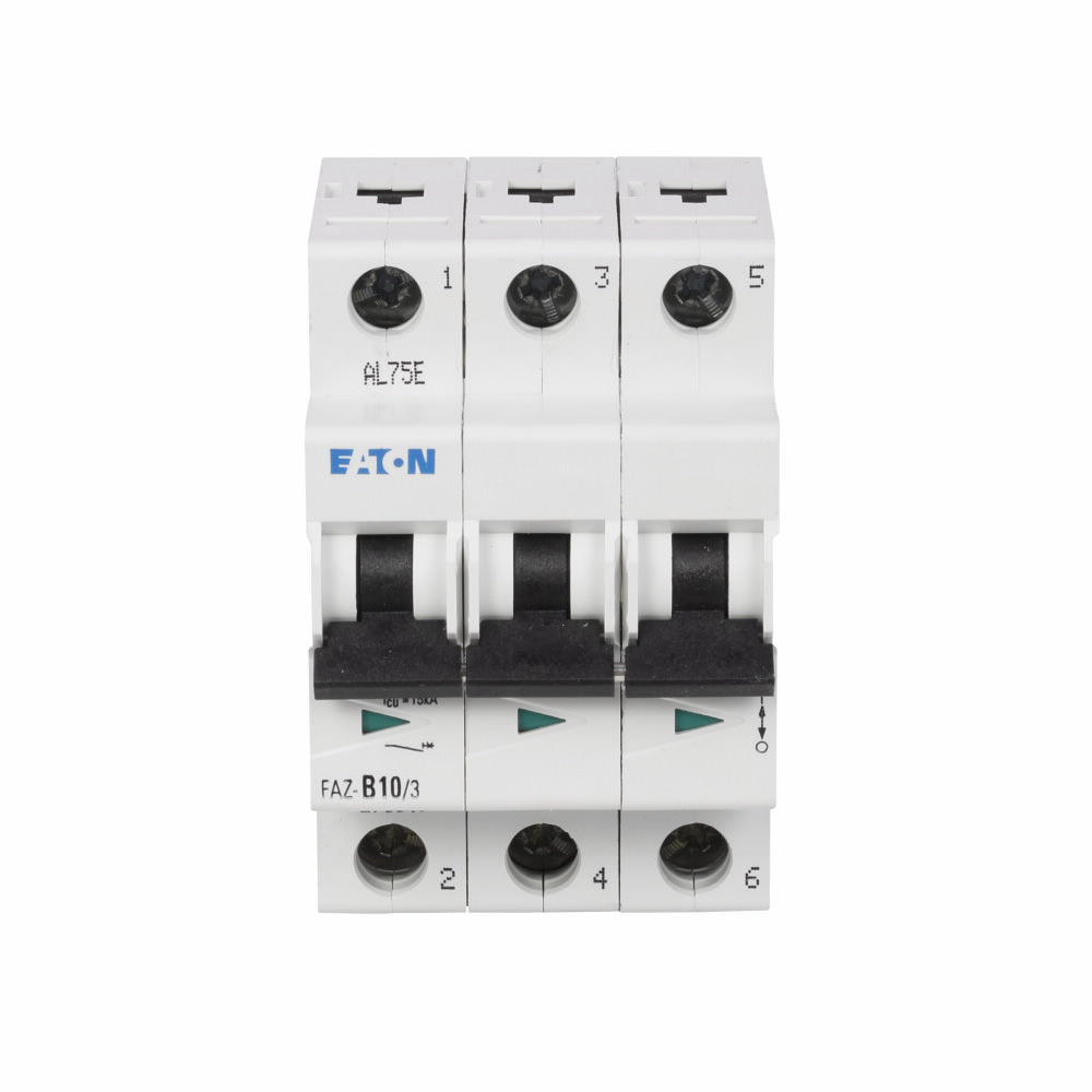 Eaton FAZ-C15/3-NA Current Limiting Supplementary Protector 277/480 V 15 A 10 kA Interrupt 3 Poles 5-10X Trip