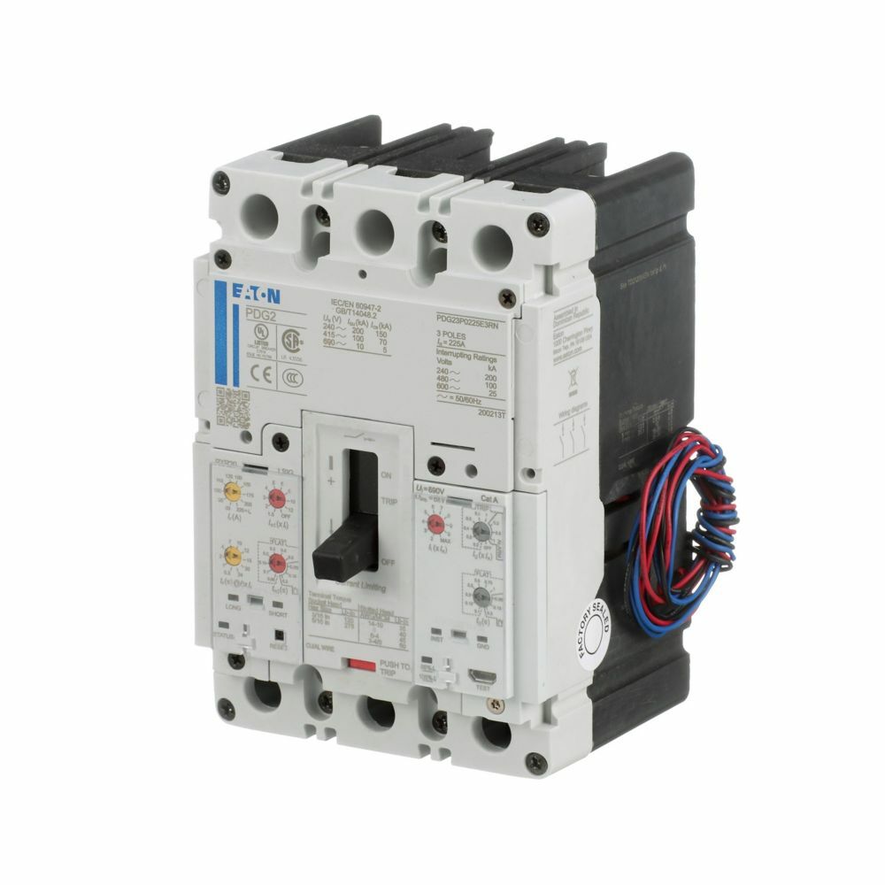 Eaton PDG23M0060E3RJ Power Defense Molded Case Circuit Breaker 60A 65kA/480V PXR20 LSIG w/ Relays Standard Line and Load