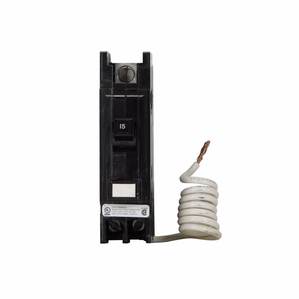 Eaton QCGFT1015 Eaton Circuit Breaker Ground Fault, Type QC, 5MA, 15A /1 Pole, 120/240V, 10KAIC