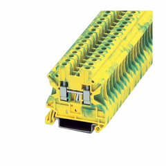 Eaton XBUT4PE 1.87 x 2.17 Inch 26 to 10 AWG Screw Terminal Green/Yellow Polyamide Grounding Terminal Block