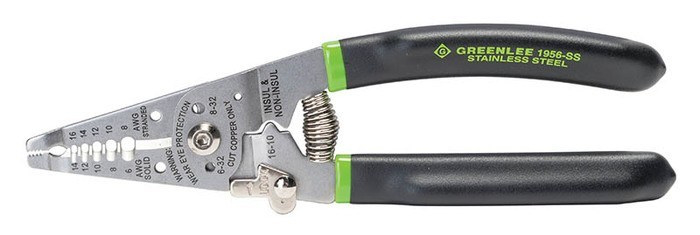 Greenlee 1956-SS 6 to 14 AWG Stainless Steel Spring Return Wire Stripper/Cutter/Crimper