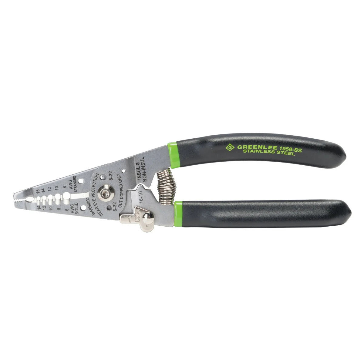 Greenlee 1956-SS 6 to 14 AWG Stainless Steel Spring Return Wire Stripper/Cutter/Crimper