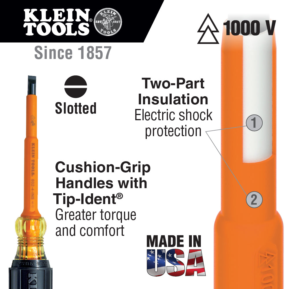 Klein 33532-INS Insulated Screwdriver Set, 1000V, 2-Piece