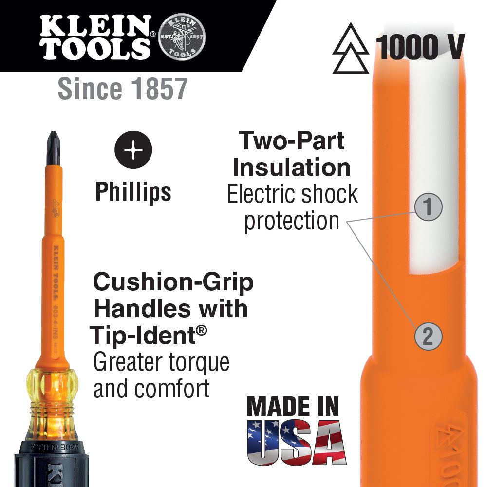 Klein 33532-INS Insulated Screwdriver Set, 1000V, 2-Piece