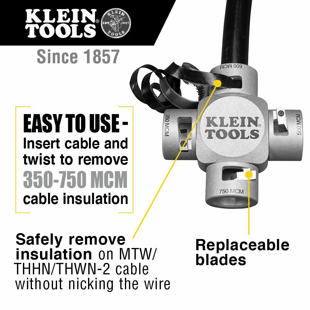 Klein Tools 21050 Large Cable Stripper 750-350 MCM